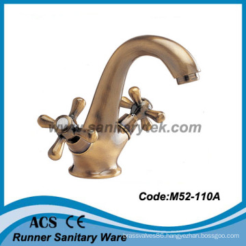 Double Handle Bronzed Basin Faucet (M52-110A)